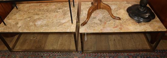 A pair of marble top coffee tables W.101cm